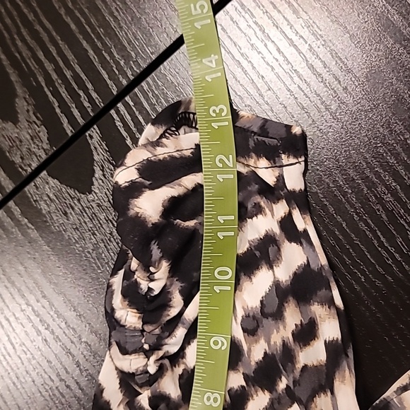 WHBM ANIMAL PRINT 3/4 CINCH SLEEVE SHIFT DRESS, SZ SMALL - Picture 11 of 12